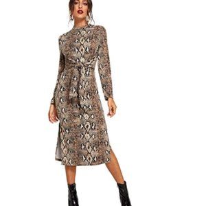 Snake Print Midi Dress